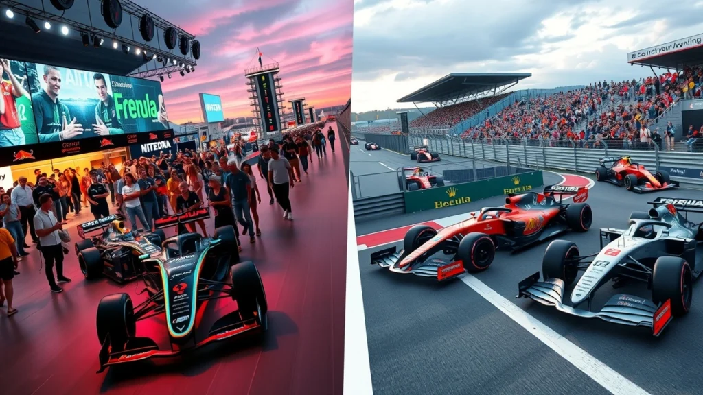 Comparaison visuelle des stratégies marketing de la Formule E et de la Formule 1.