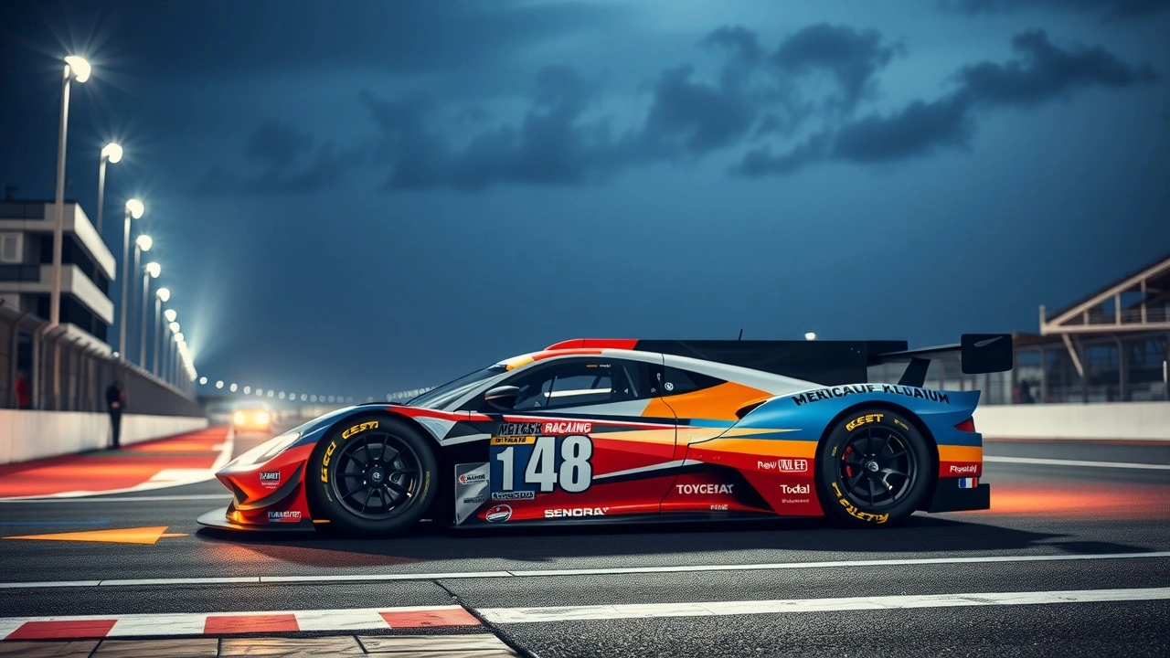 voiture de course sur circuit avec mesures de sécurité