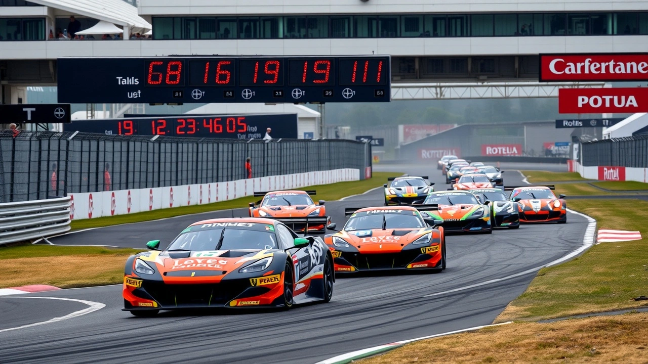 voiture de course sur le circuit de Silverstone