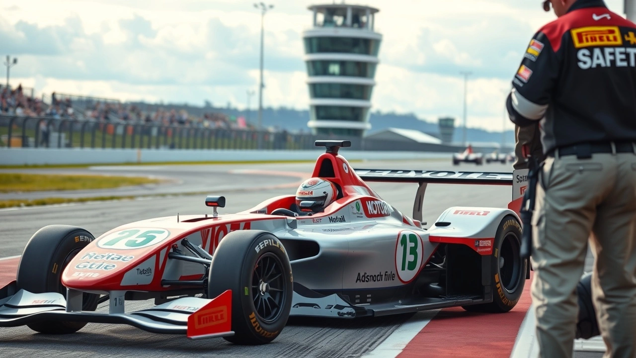 course de voitures avec des officiels discutant des regulations