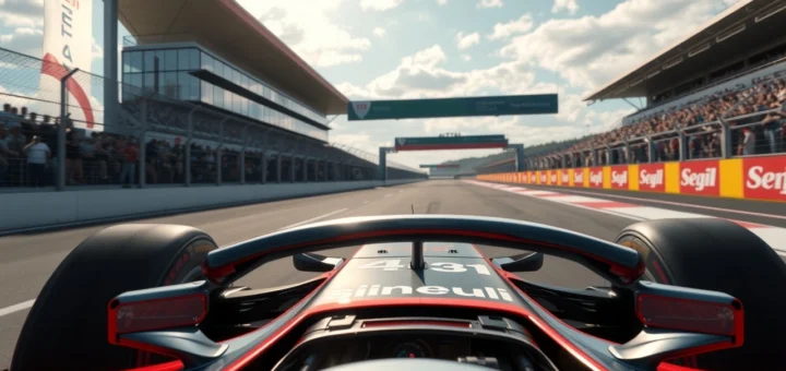 Une scène de course F1 mettant en avant les innovations de sécurité inspirées par Jules Bianchi.