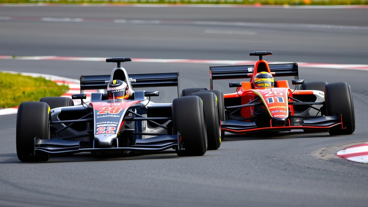 deux voitures de course McLaren sur la piste