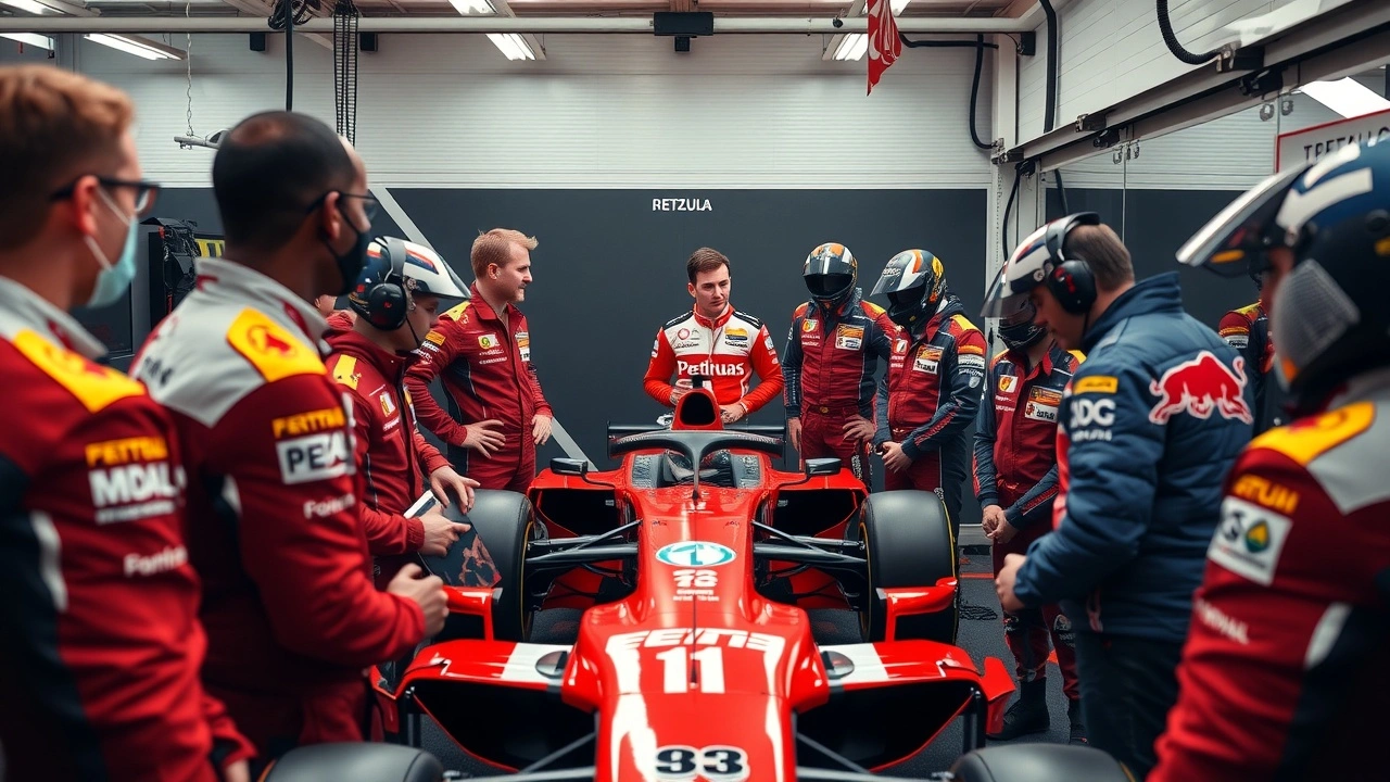 membres de l equipe de F1 discutant de Jules Bianchi