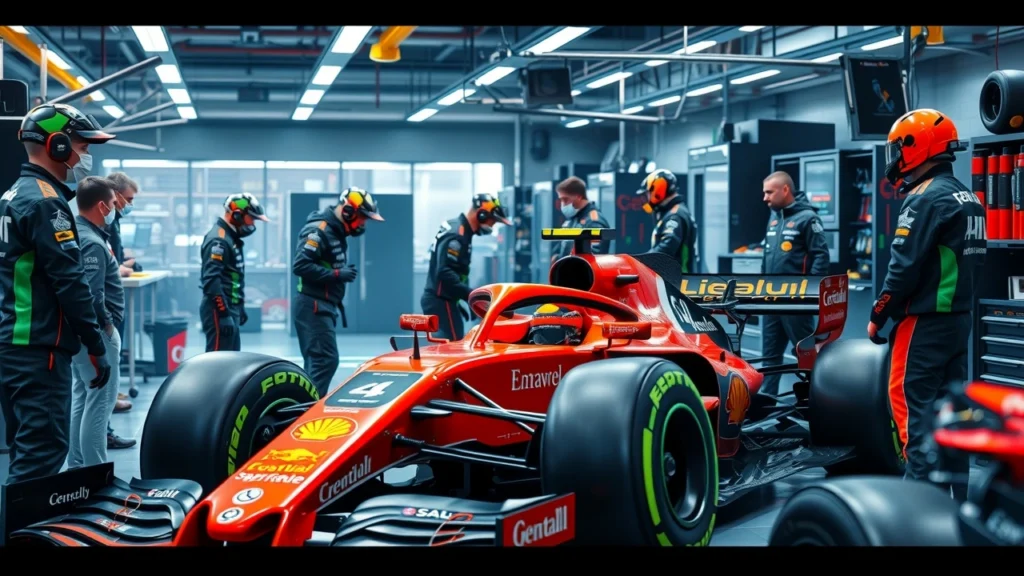Une illustration photoréaliste de l'engagement sociétal des équipes de Formule 1.