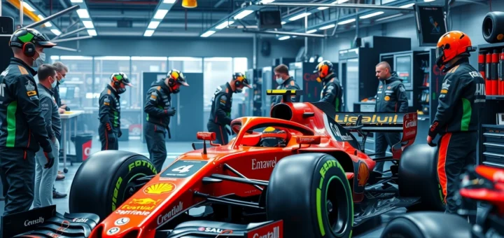 Une illustration photoréaliste de l'engagement sociétal des équipes de Formule 1.