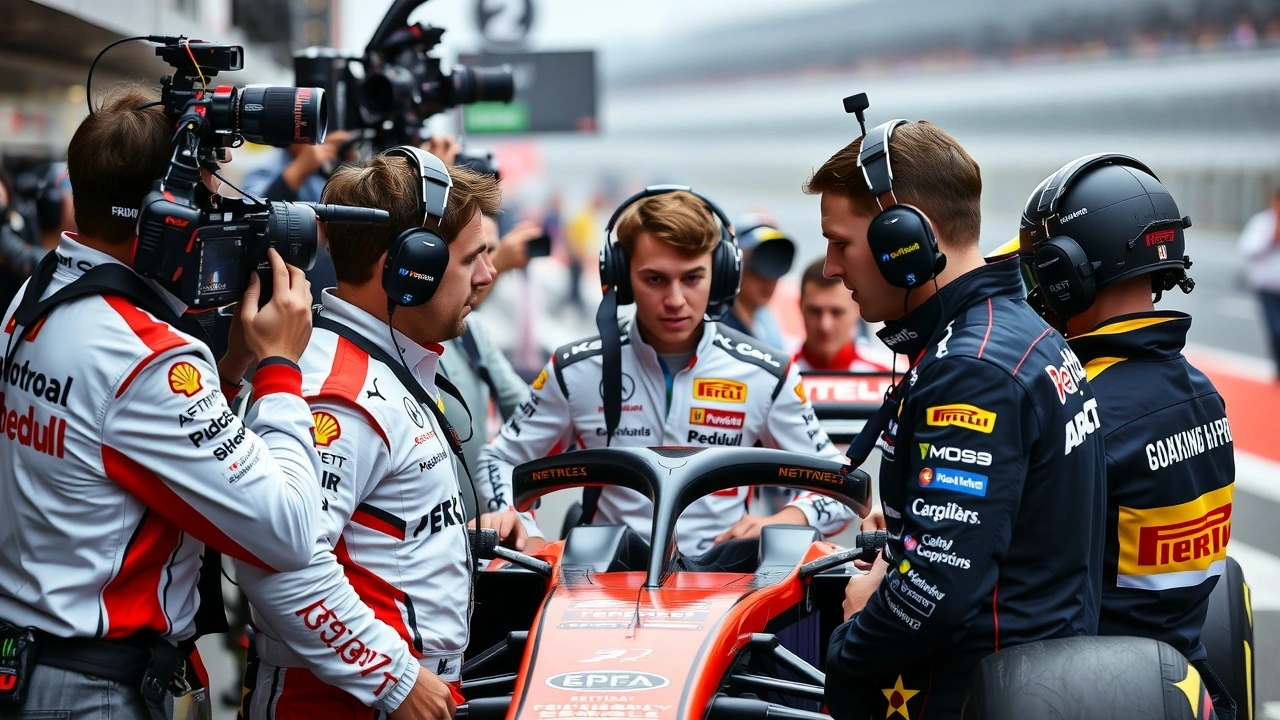 équipe de Formule 1 sous pression médiatique