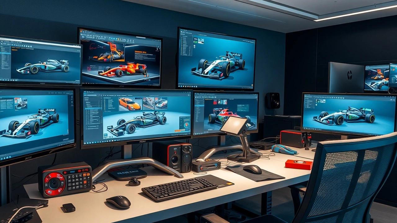 intérieur d un espace de modélisation 3D pour F1