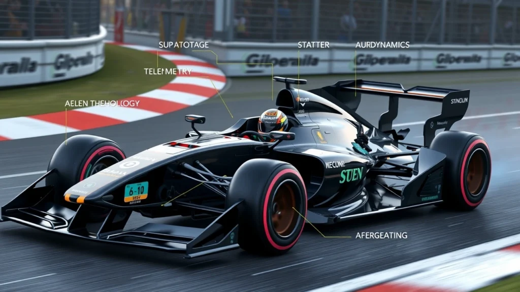 Une illustration de l'évolution des systèmes d'assistance à la conduite dans les monoplaces de Formule 1 modernes.