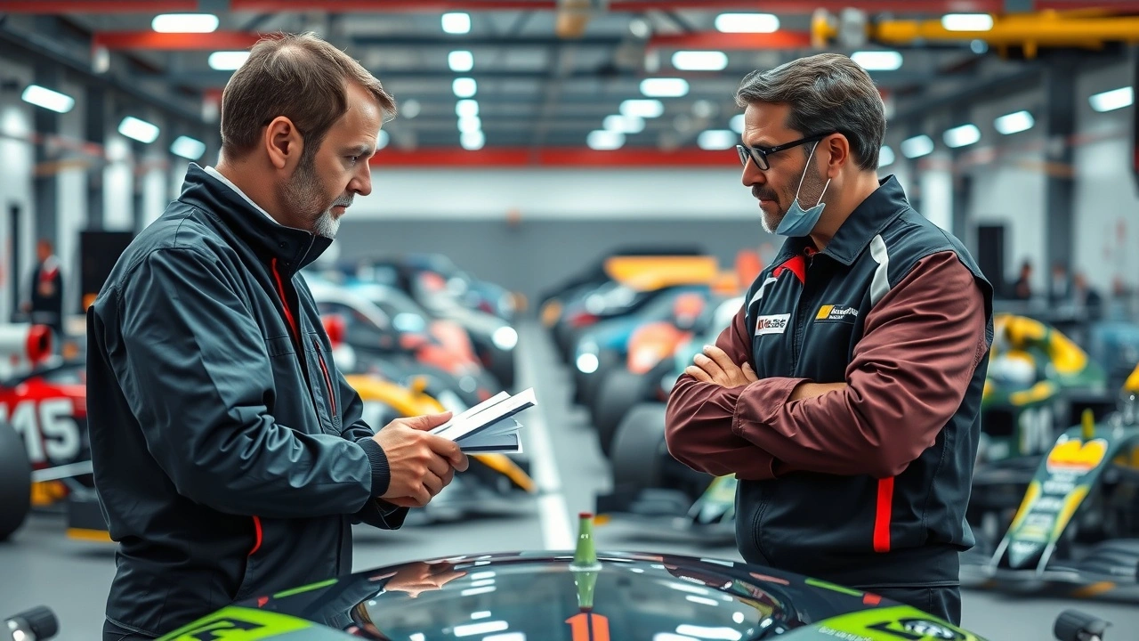 ingénieurs discutant des protocoles de sécurité automobile