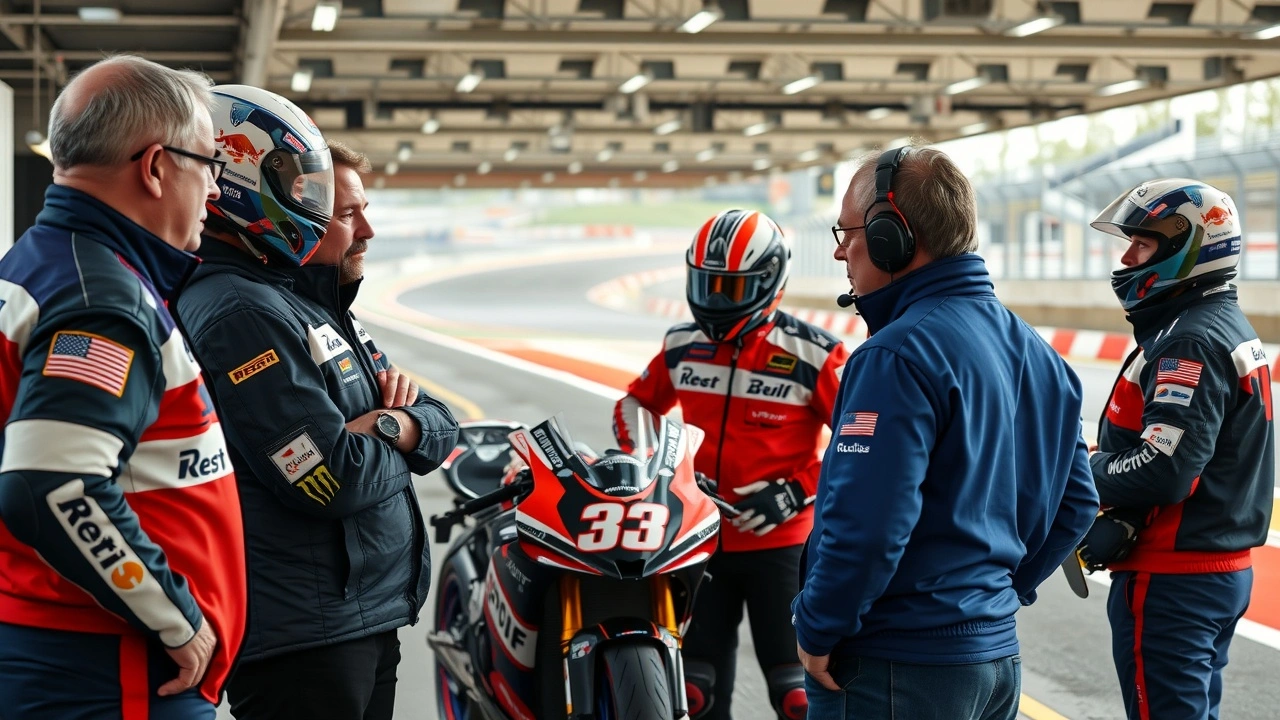 groupe d'experts en sport automobile discutant du circuit de Suzuka