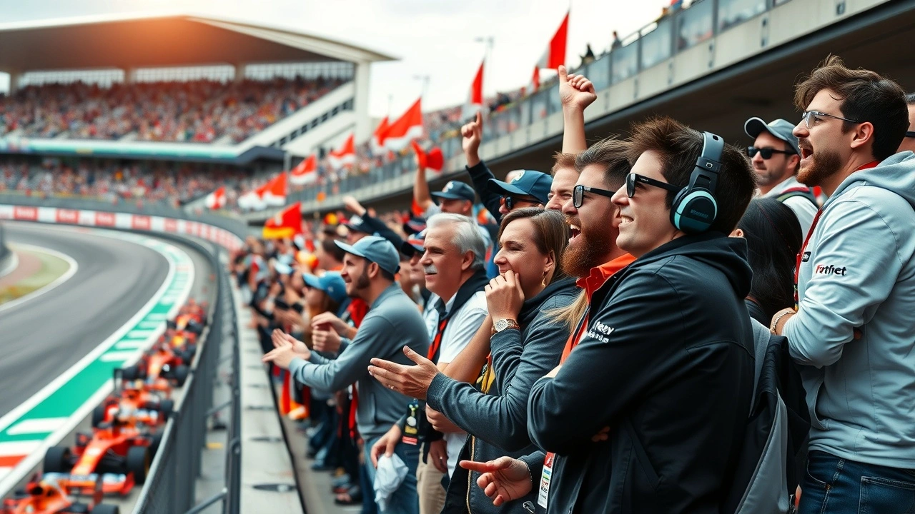 fans de F1 célébrant sur le circuit de Baku