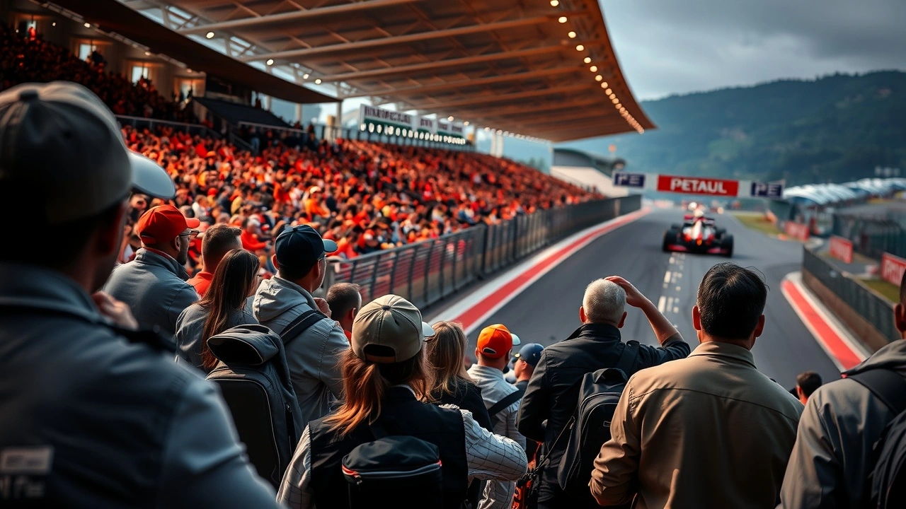 spectateurs assistant a une course de Formule 1