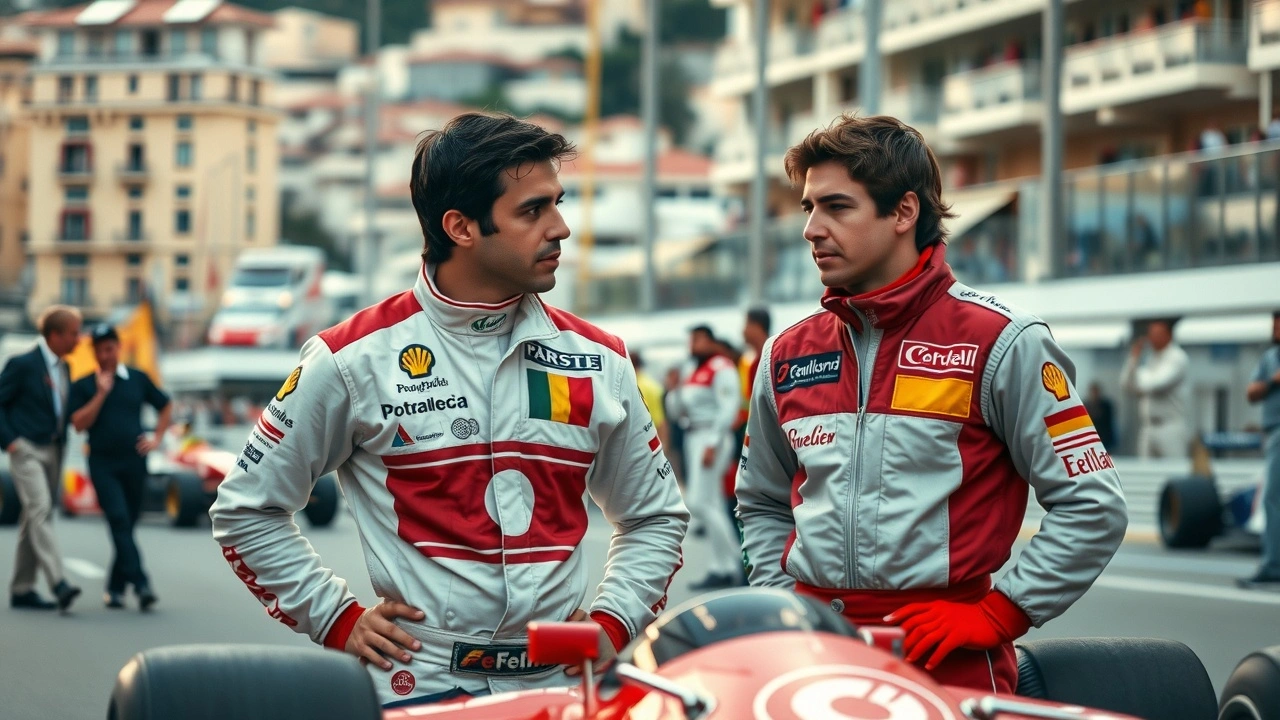 Fernando Alonso et Ayrton Senna lors d'une course automobile