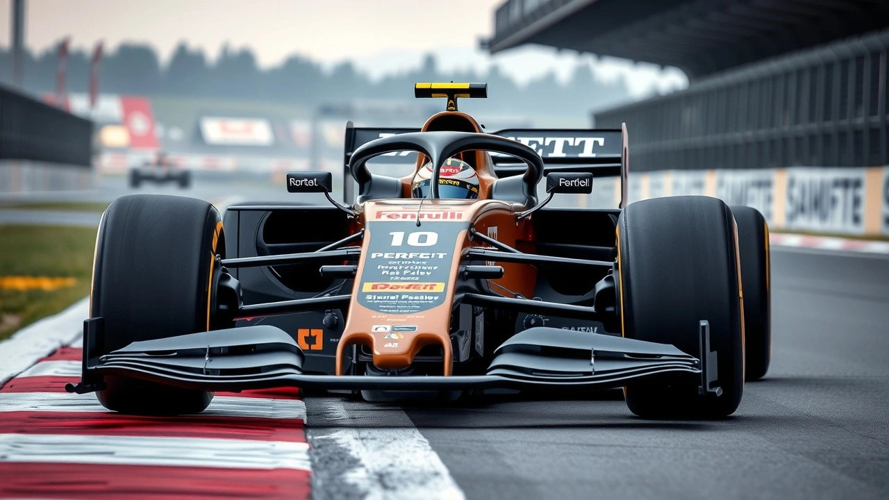 voiture de Formule 1 avec innovations aérodynamiques sur circuit