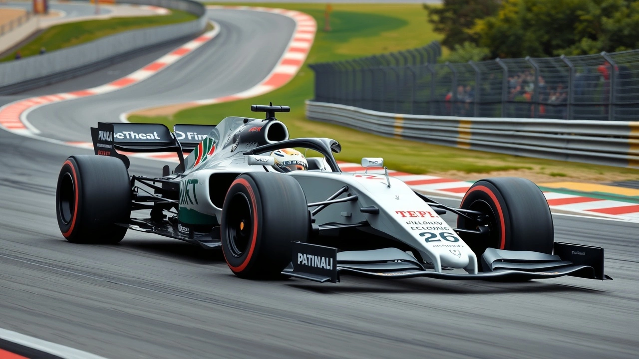 voiture de Formule 1 sur circuit moderne