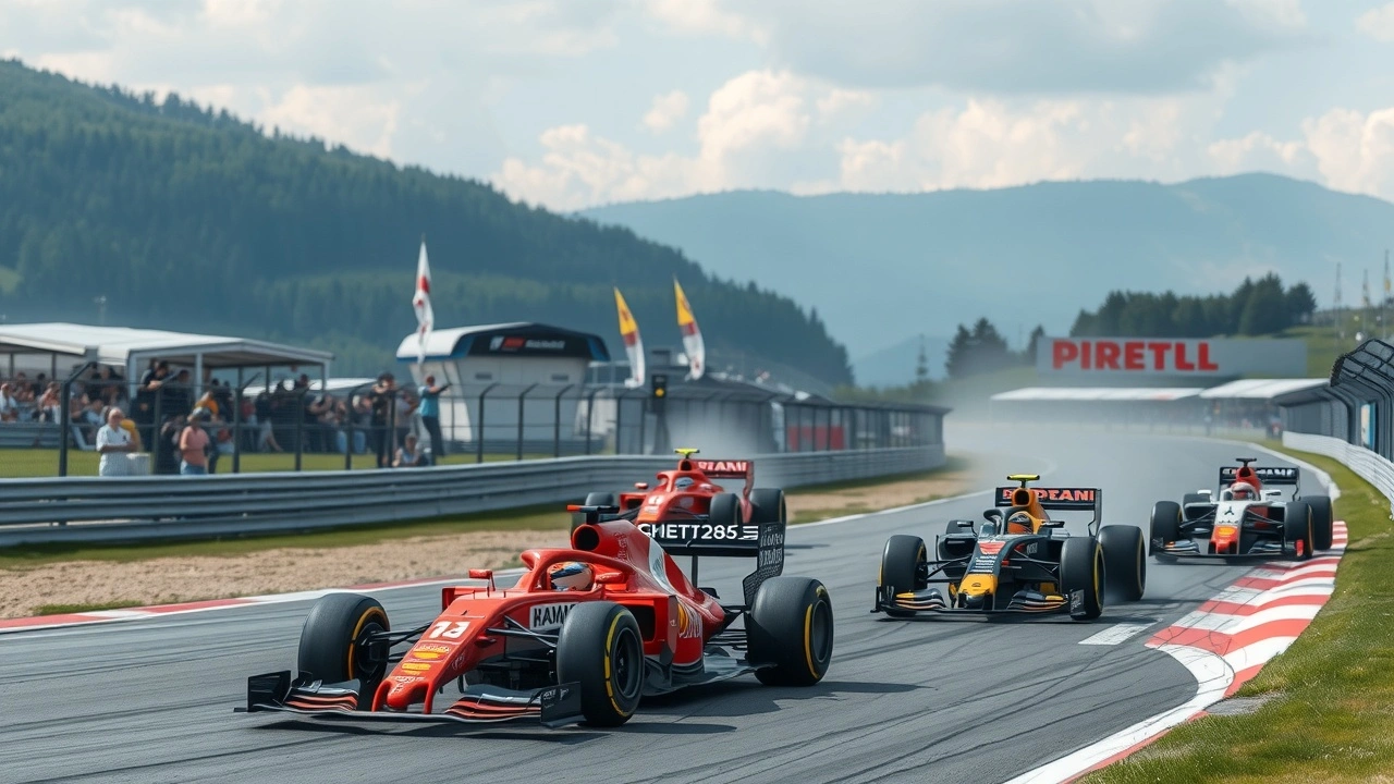 voitures de Formule 1 sur le circuit de Spielberg