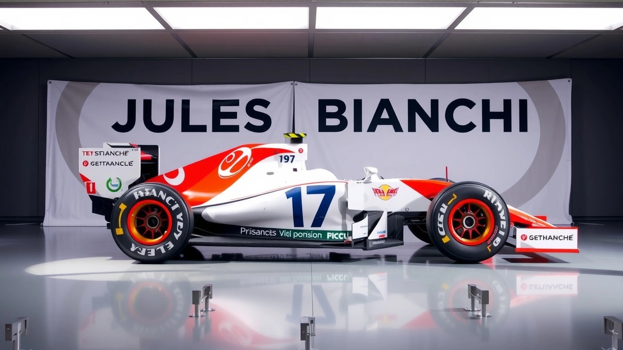 voiture de Formule 1 avec le numéro 17 de Jules Bianchi