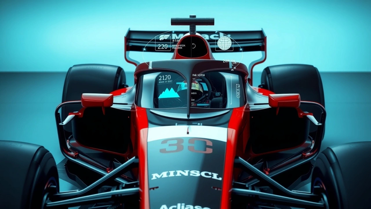voiture de formule 1 avec technologie de réalité augmentée