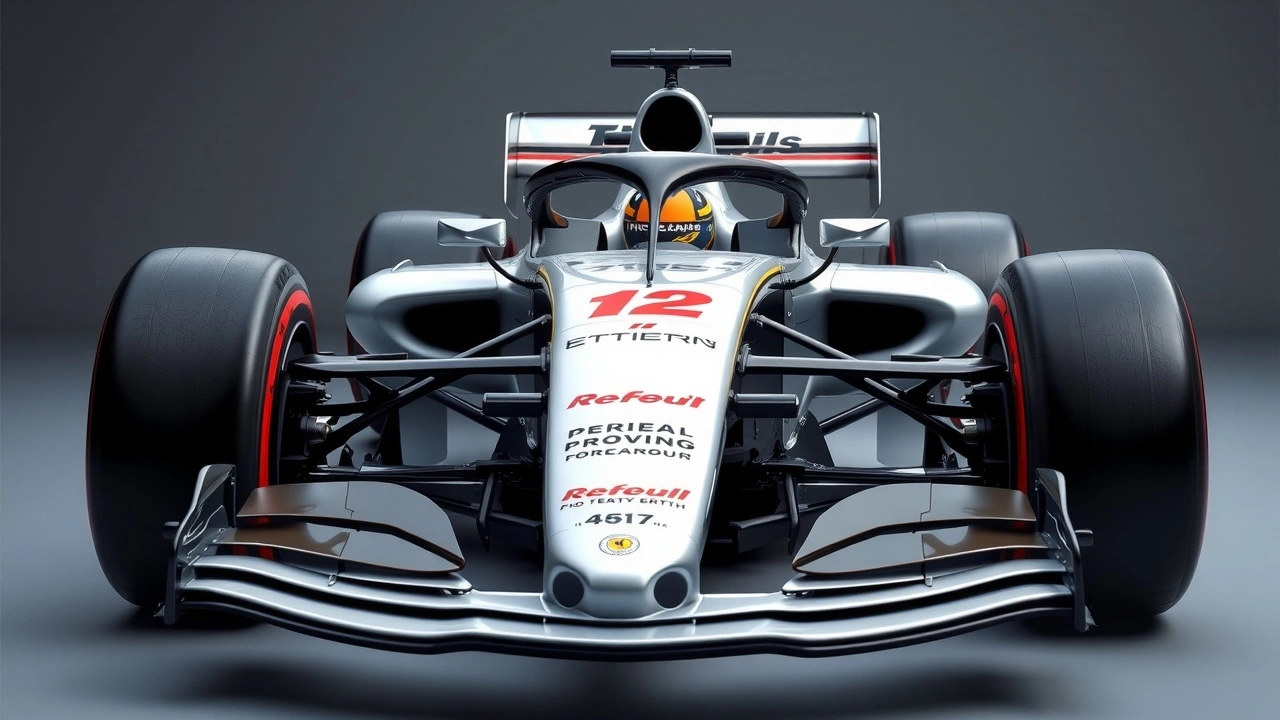 Voiture de Formule 1 avec caractéristiques de sécurité modernes