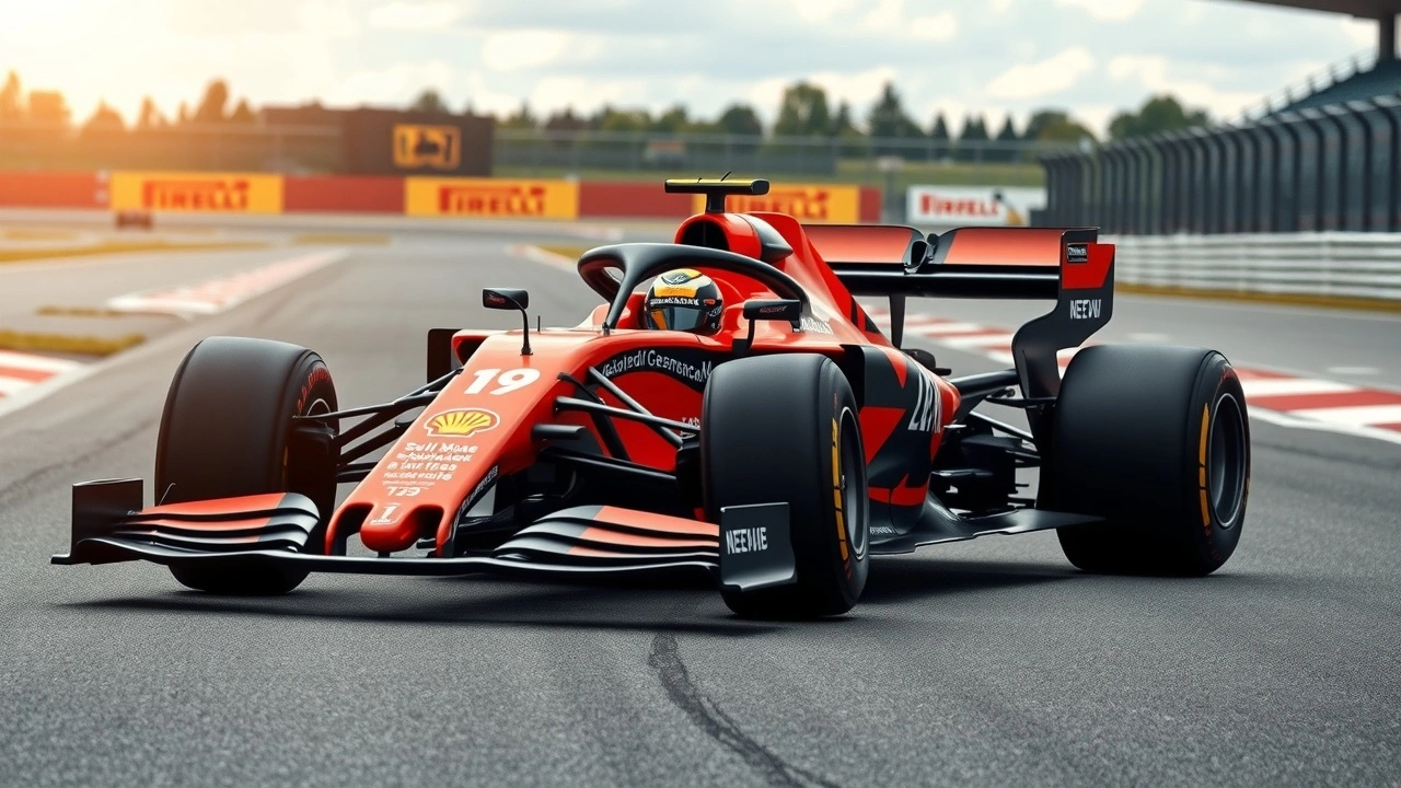 Voiture de Formule 1 avec équipements de sécurité sur circuit