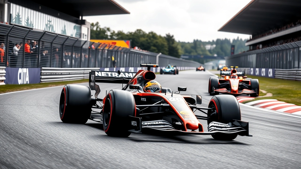 voiture de Formule 1 sur le circuit de Spa-Francorchamps