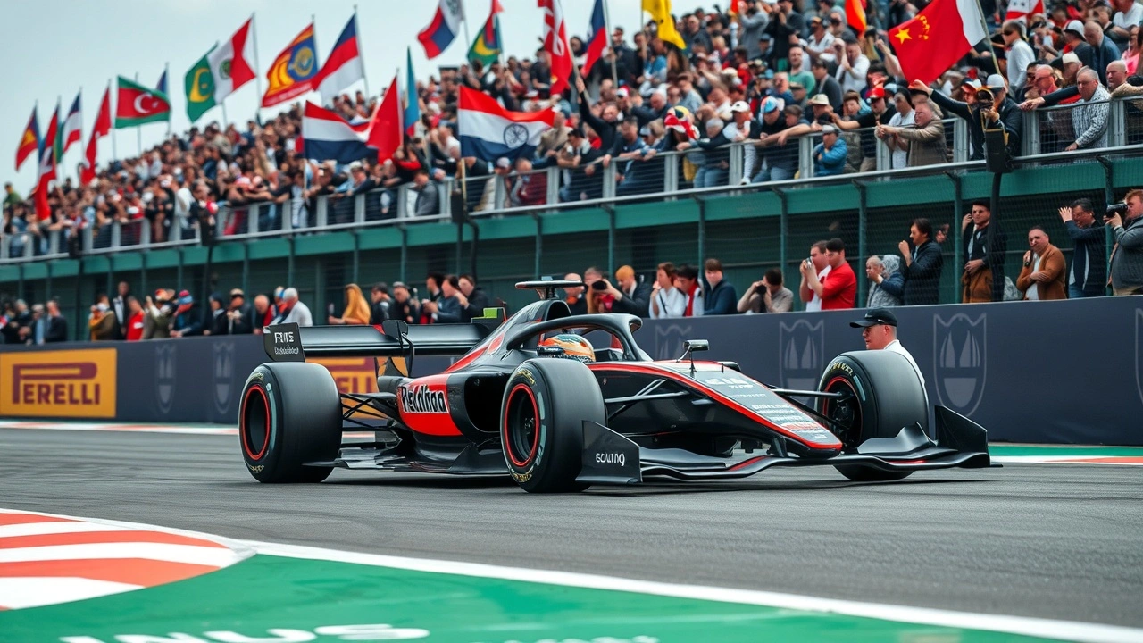 Voiture de Formule E sur un circuit mondial