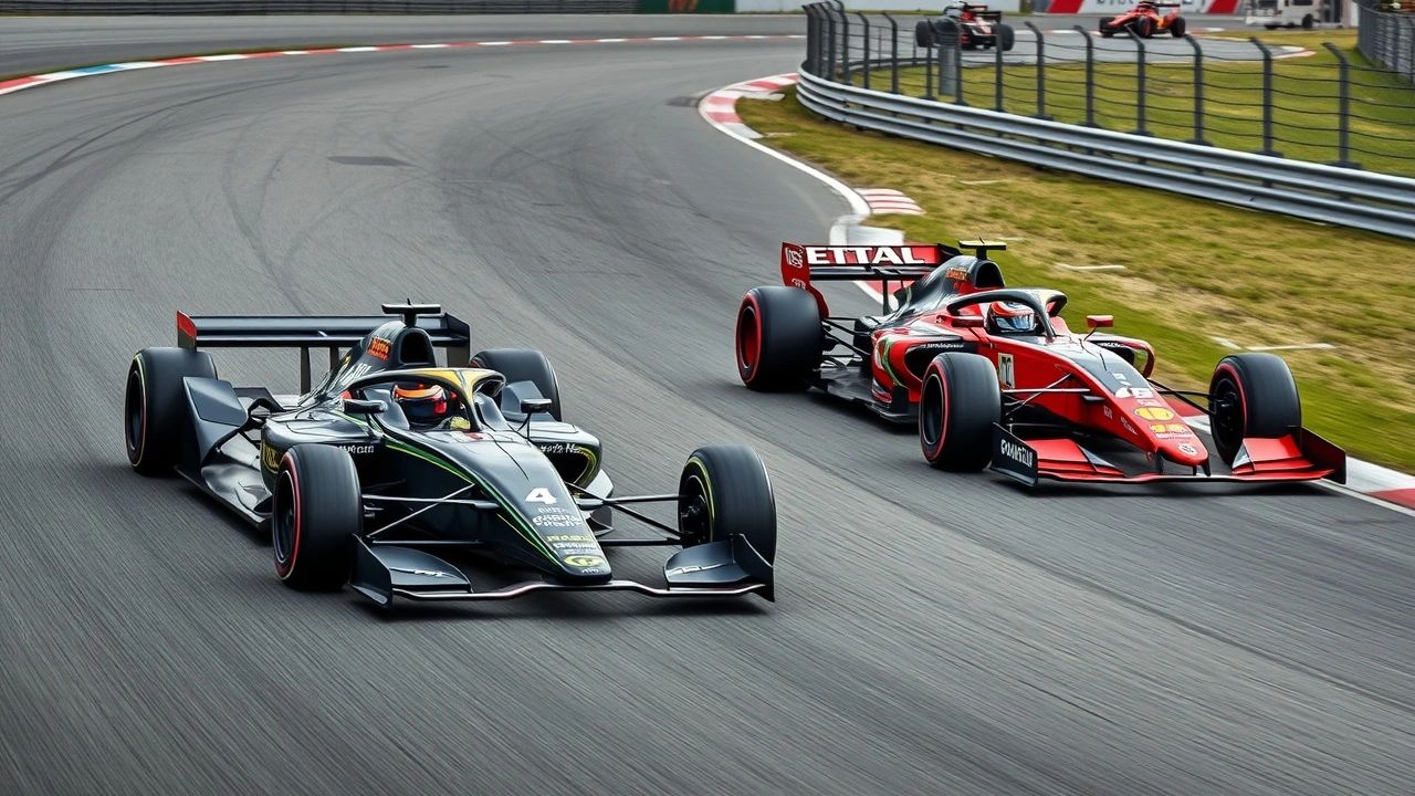 voiture de Formule E et Formule 1 sur une piste