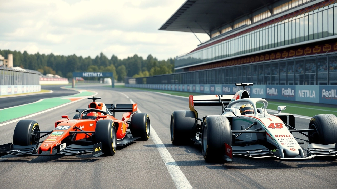 voiture de Formule E et Formule 1 sur une piste