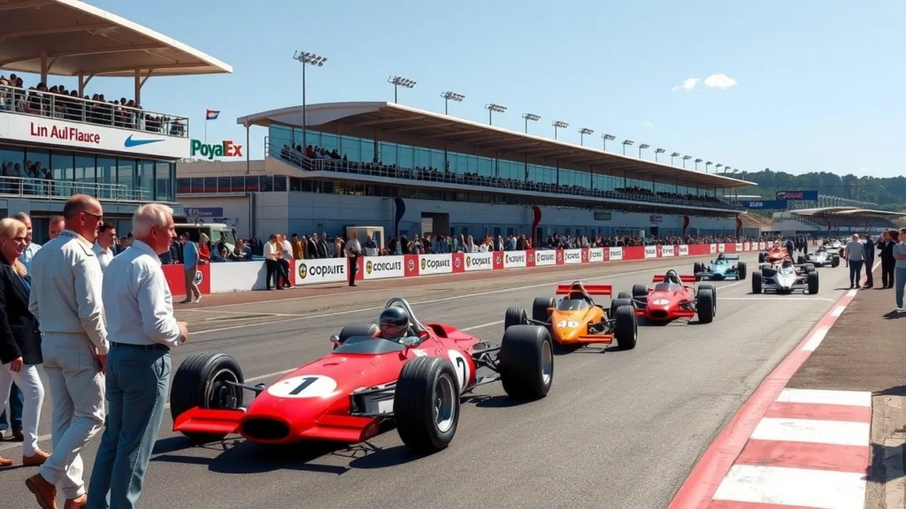 Une illustration du Grand Prix de France Historique 2025 avec Alain Prost et Jacques Villeneuve au Circuit Paul Ricard.