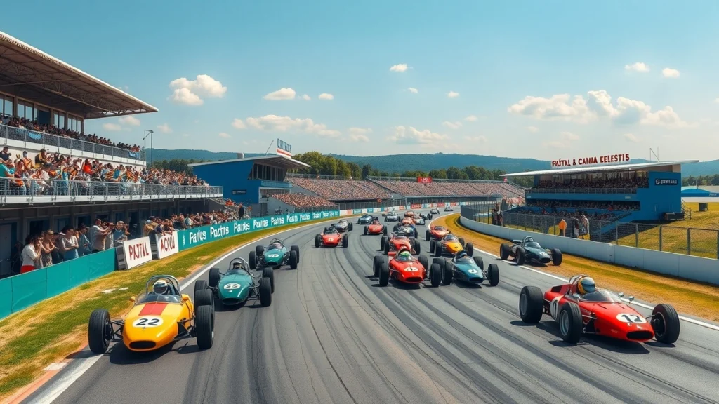 Une scène vibrante du Grand Prix de France Historique 2025 avec des légendes de la F1 à Paul Ricard.