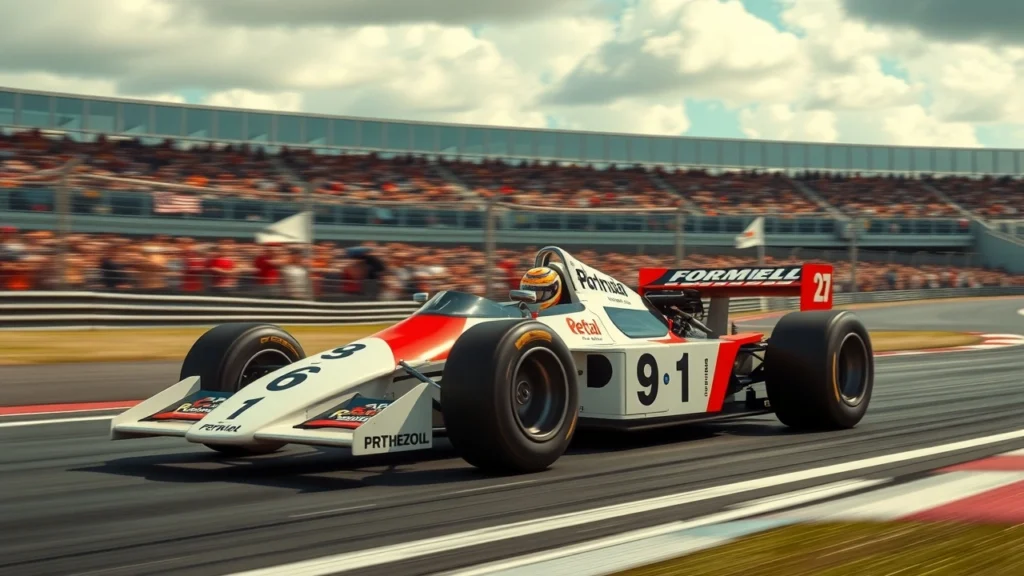 Une illustration photoréaliste de la Formule 1 inspirée par l'héritage d'Alain Prost.