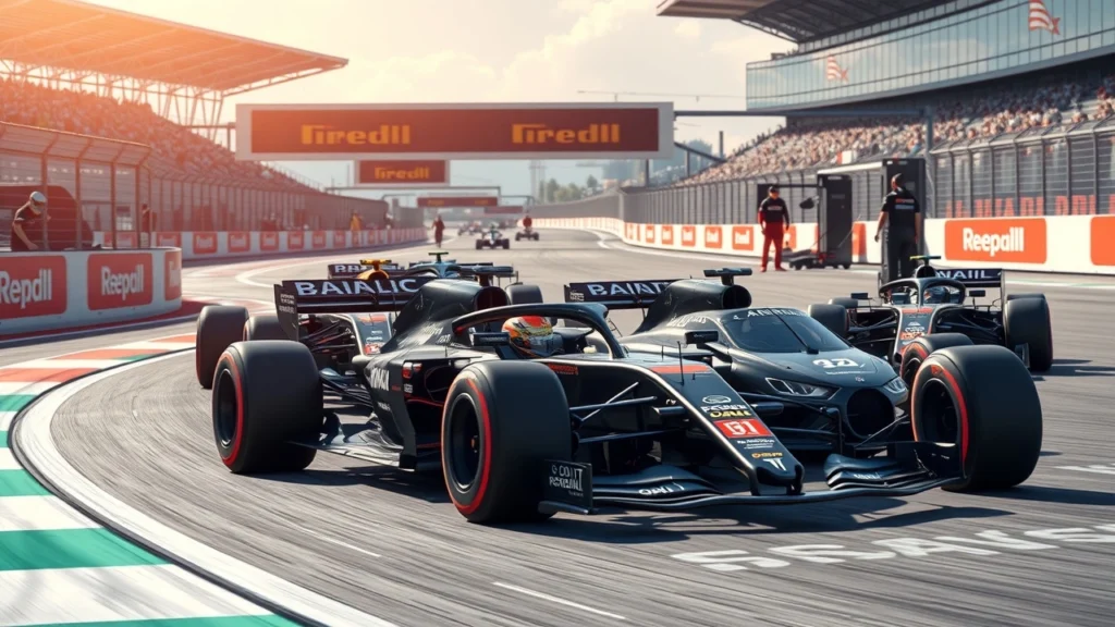 Une scène de course de Formule 1 moderne mettant en avant l'héritage de Jules Bianchi et les progrès en matière de sécurité des pilotes.