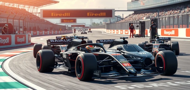 Une scène de course de Formule 1 moderne mettant en avant l'héritage de Jules Bianchi et les progrès en matière de sécurité des pilotes.