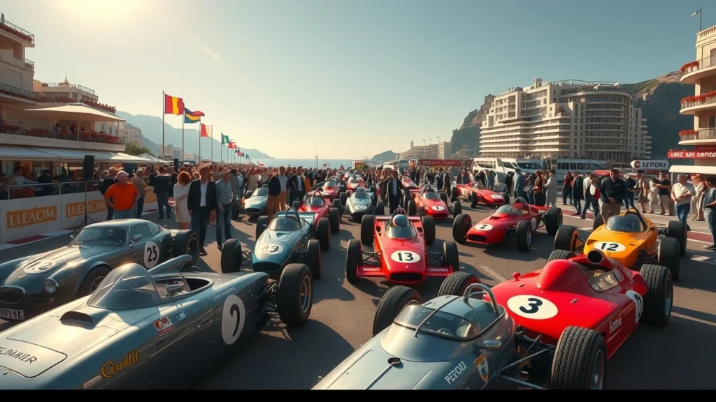 Hommage à Ayrton Senna avec une parade de ses voitures historiques à Monaco.