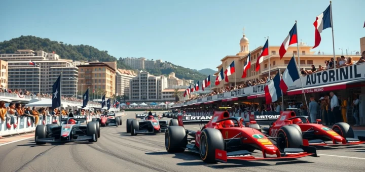 Hommage d'une scène de course à Ayrton Senna avec des pilotes français au Grand Prix de Monaco 2025.