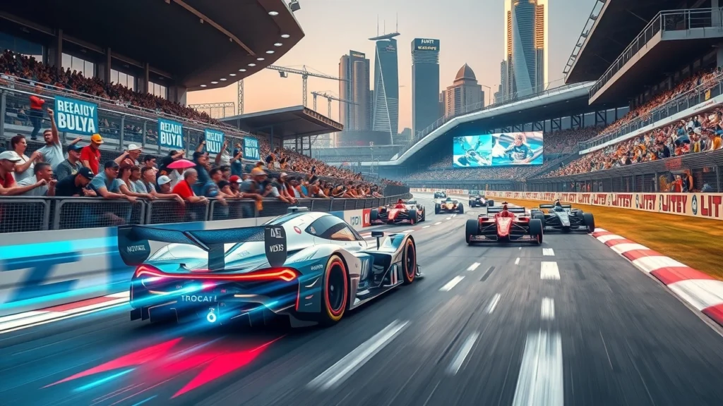 Une illustration montrant l'impact des courses virtuelles sur les sports automobiles.