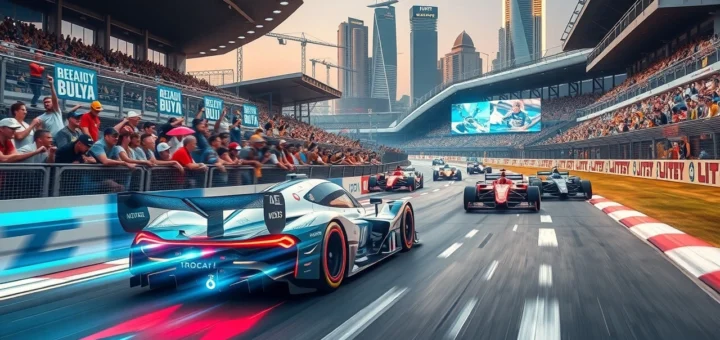 Une illustration montrant l'impact des courses virtuelles sur les sports automobiles.