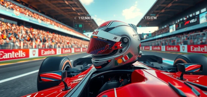 Illustre les technologies de realite augmentee dans la strategie de Formula 1.