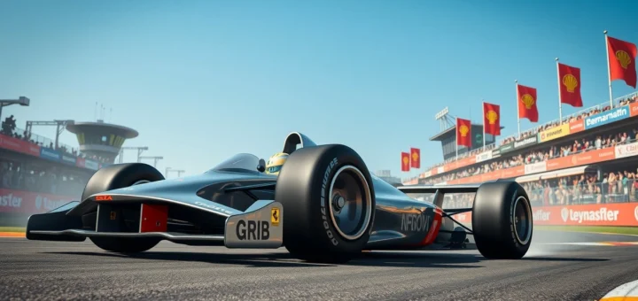 Une scène de course légendaire illustrant les innovations de Ayrton Senna en Formule 1.