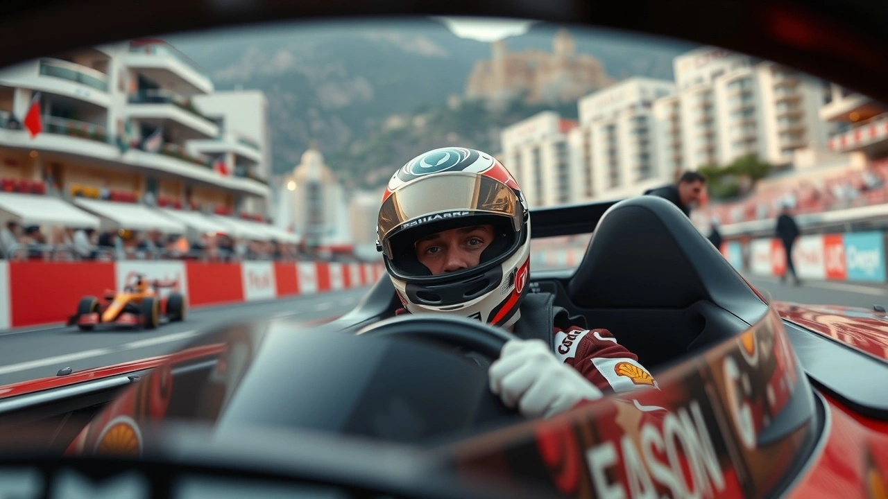 Isack Hadjar dans une voiture de course au GP de Monaco