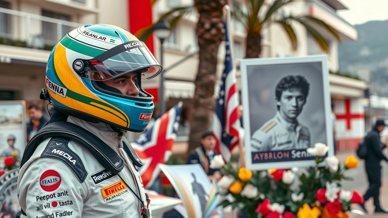 Isack Hadjar rendant hommage a Ayrton Senna au GP de Monaco