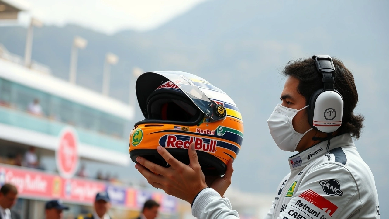 Isack Hadjar remet un casque hommage à Ayrton Senna