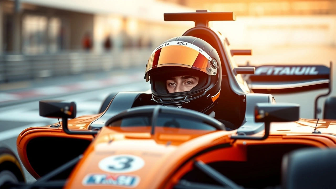 jeune pilote de F1 dans une voiture McLaren