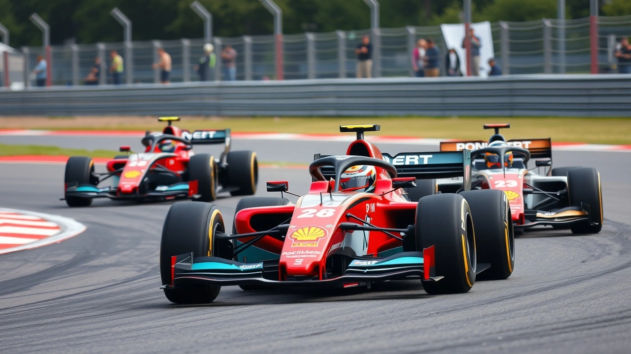 jeunes pilotes de F1 en entraînement sur circuit