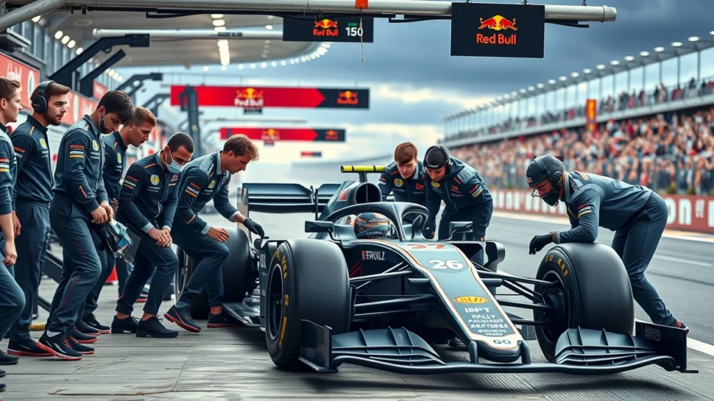 Les jeunes talents en action lors d'un arrêt au stand de Formule 1.