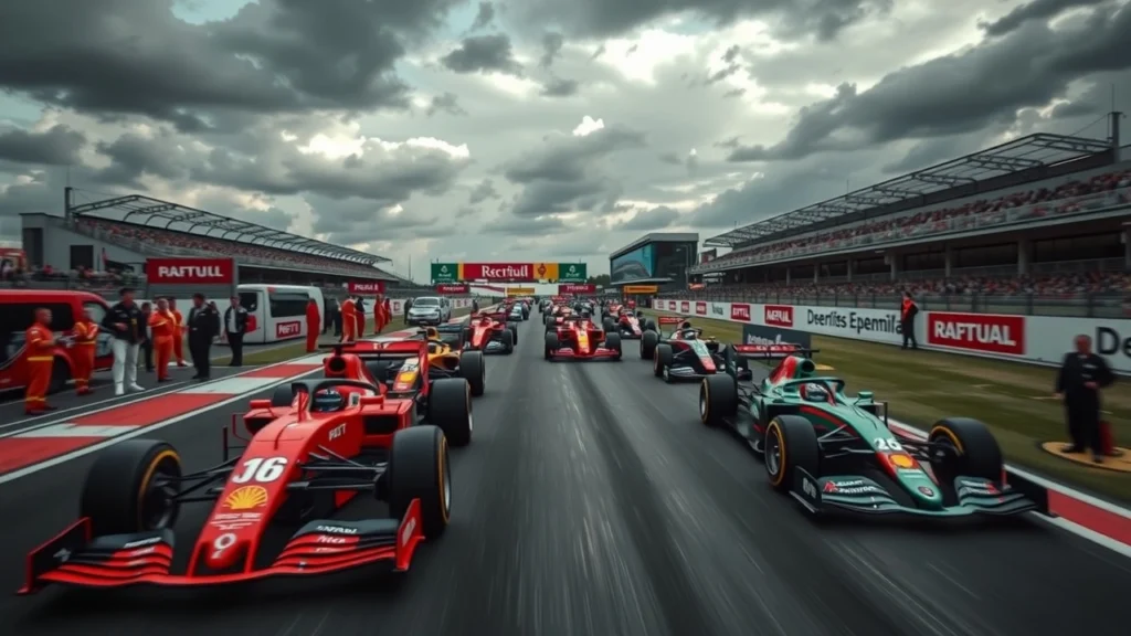 Une scène poignante illustrant l'héritage de Jules Bianchi en Formule 1, avec des caractéristiques de sécurité modernes sur le circuit.