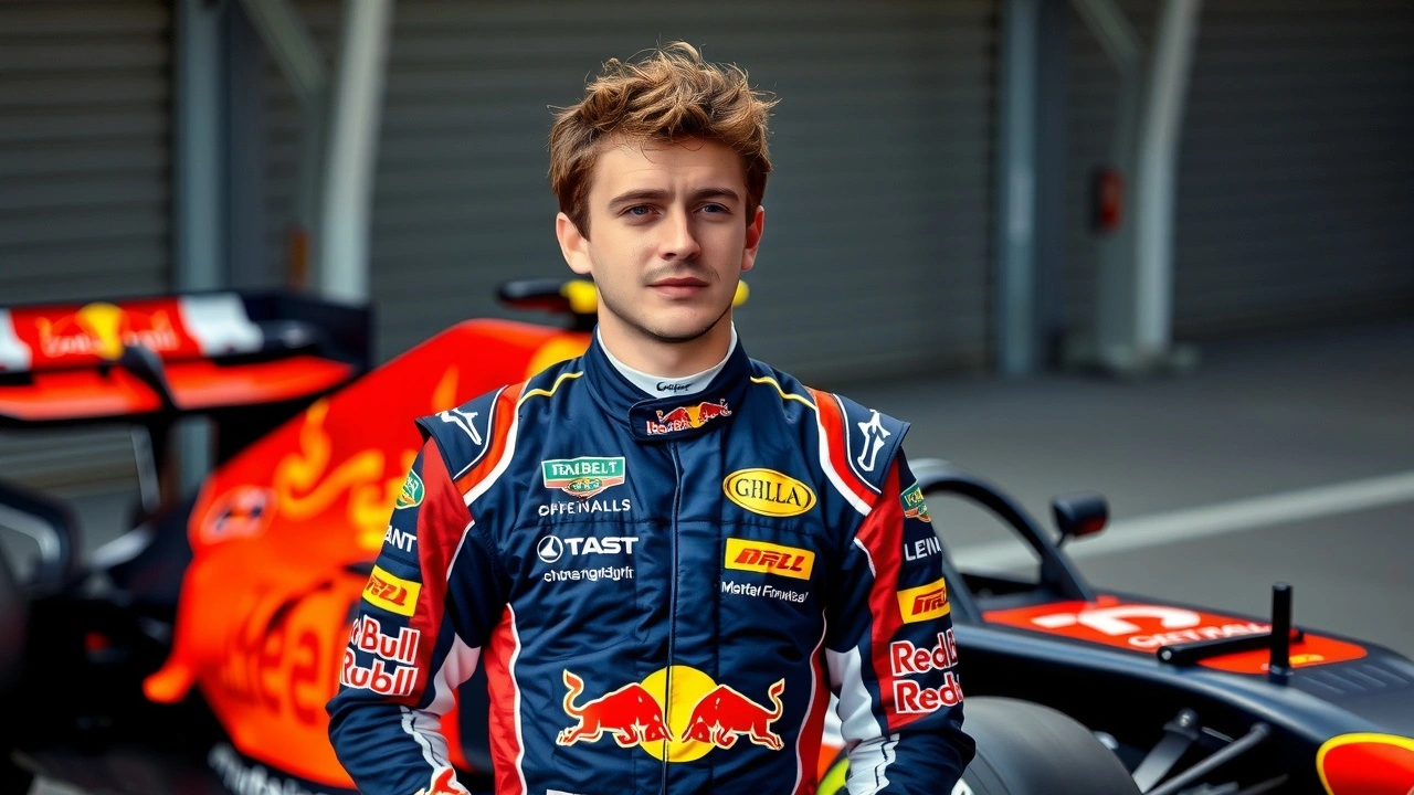 Liam Lawson avec une voiture de Formule 1 Red Bull