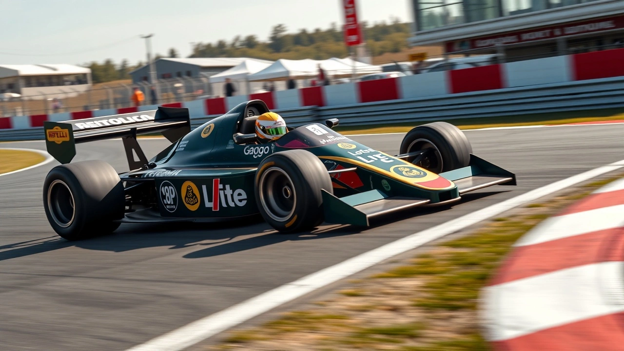 Lotus 97T sur circuit avec Bruno Senna