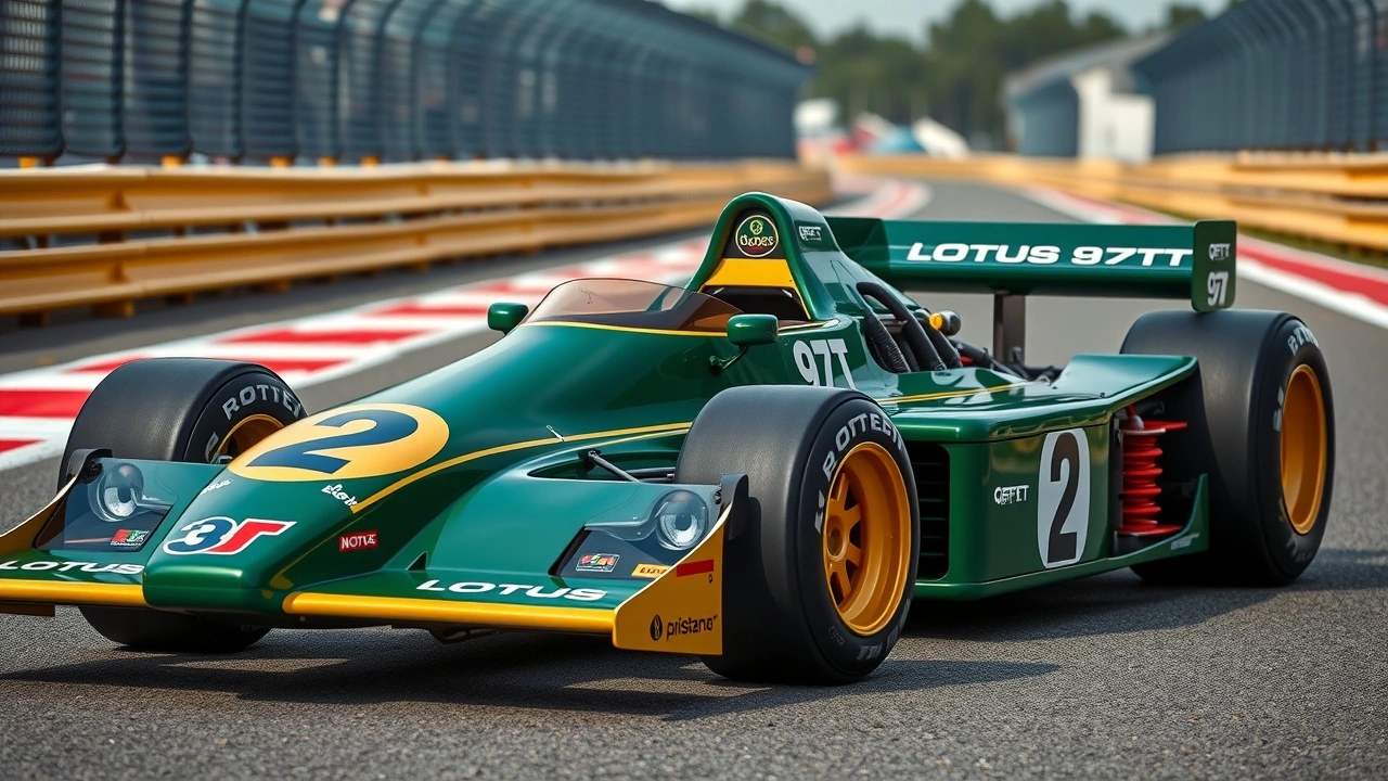 voiture de course Lotus 97T sur la piste
