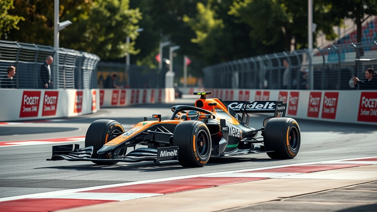 voiture de formule 1 mclaren sur circuit de bakou